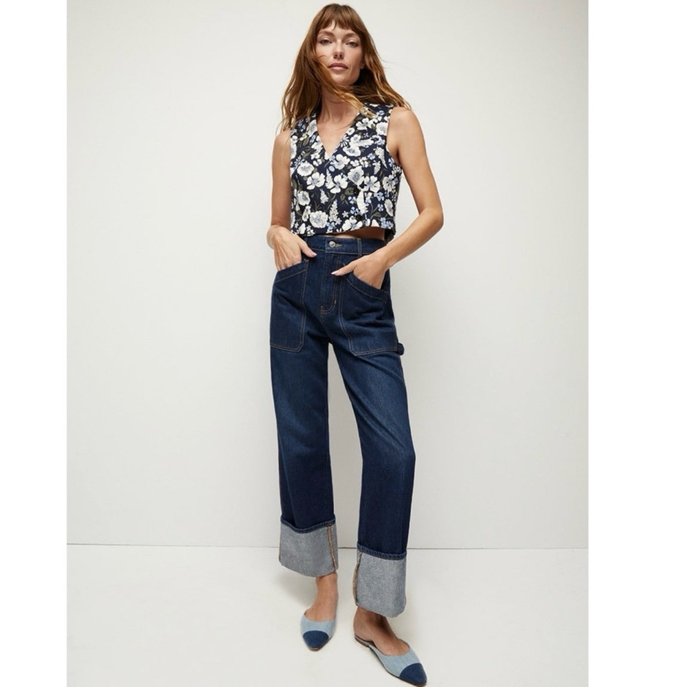 NEW VERONICA BEARD BLUE FLORAL PRINT TOP - Picture 8 of 8